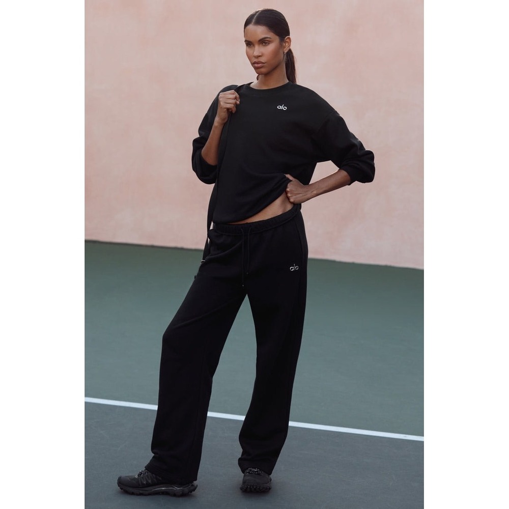 Alo Yoga Accolade Straight Leg Sweatpants Black W51078R Size Small